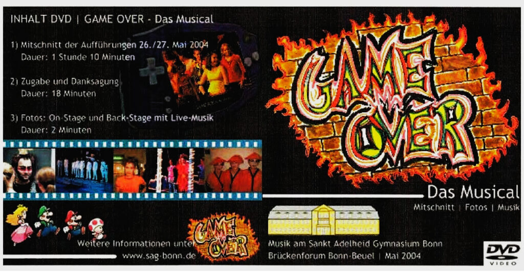 DVD Cover für das Kindermusical GAME OVER, erstellt von Kathrin Rosi Würtz